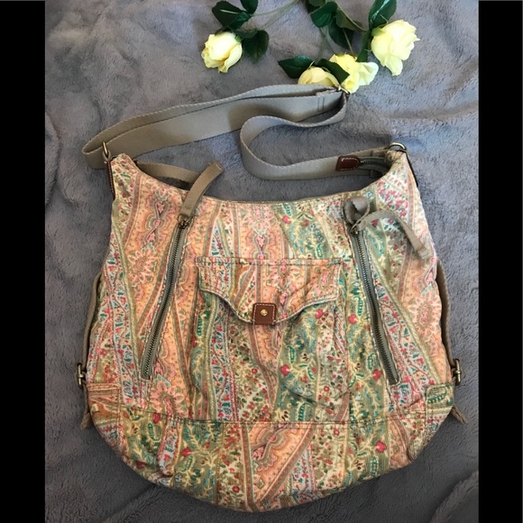 Fossil Handbags - Fossil BIG floral fabric crossbody